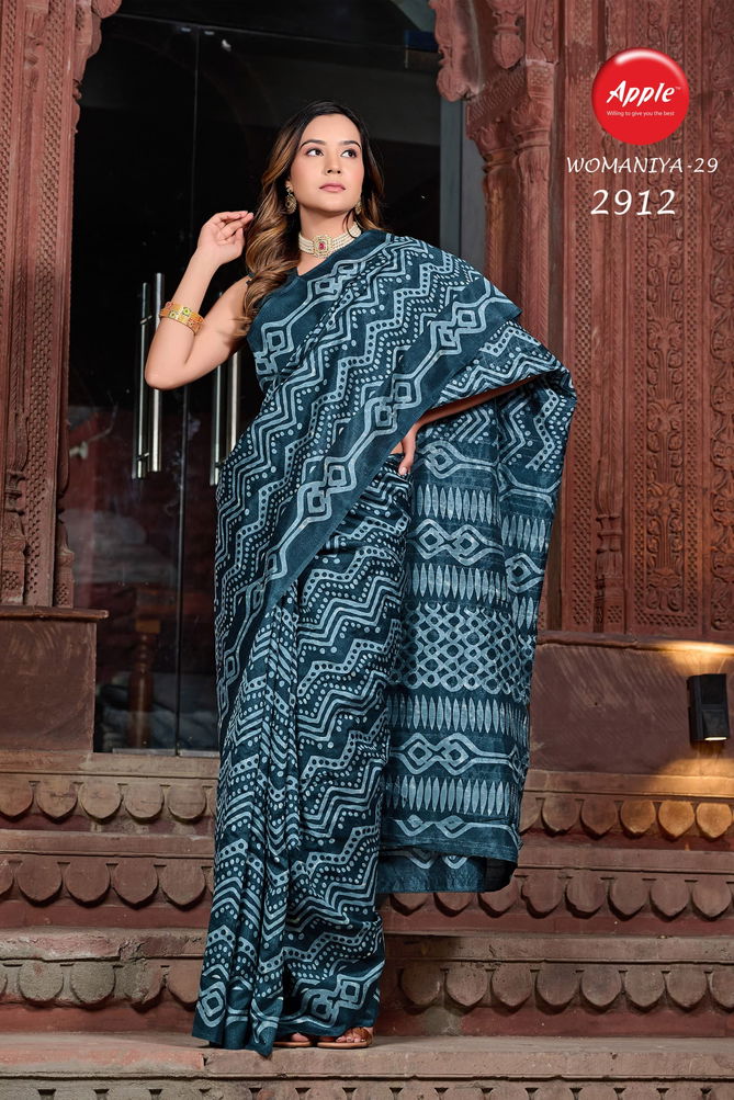 Womaniya Vol 29 By Apple Printed Daily Wear Bhagalpuri Sarees Catalog
